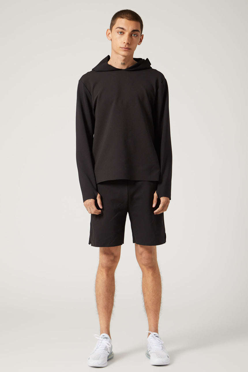 Stealth Hoodie Ribbed Black