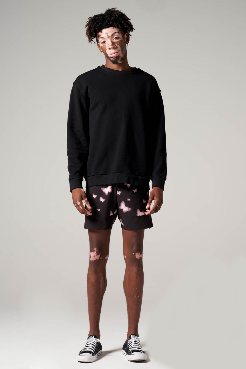 Max Distressed Sweatshirt Jet Black